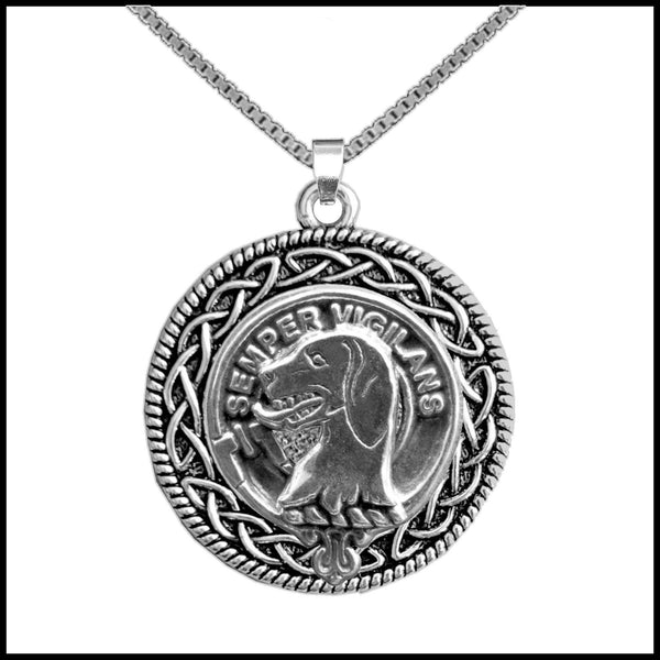 Wilson Clan Crest Celtic Interlace Disk Pendant, Scottish Family Crest  ~ CLP06