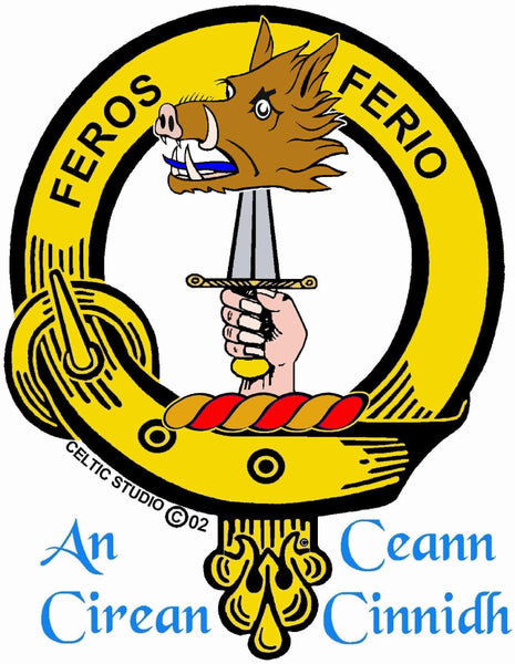 Chisholm Clan Crest Celtic Interlace Disk Pendant, Scottish Family Crest  ~ CLP06