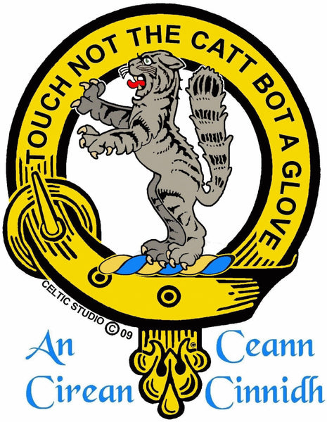 Chattan Clan Crest Celtic Interlace Disk Pendant, Scottish Family Crest  ~ CLP06