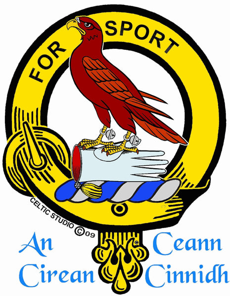 Clelland Clan Crest Celtic Interlace Disk Pendant, Scottish Family Crest  ~ CLP06