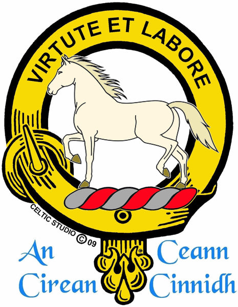 Cochrane Clan Crest Celtic Interlace Disk Pendant, Scottish Family Crest  ~ CLP06
