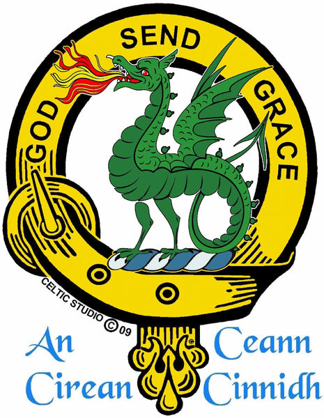 Crichton Clan Crest Celtic Interlace Disk Pendant, Scottish Family Crest  ~ CLP06