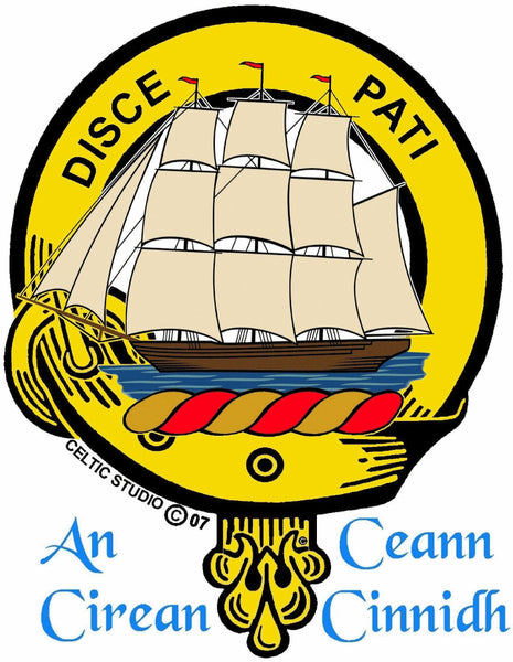 Duncan Clan Crest Celtic Interlace Disk Pendant, Scottish Family Crest  ~ CLP06