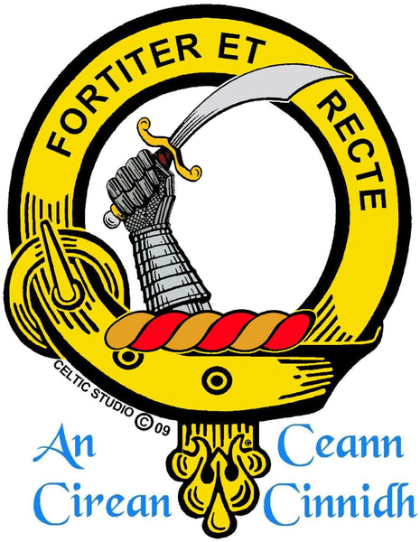 Elliot Clan Crest Celtic Interlace Disk Pendant, Scottish Family Crest  ~ CLP06