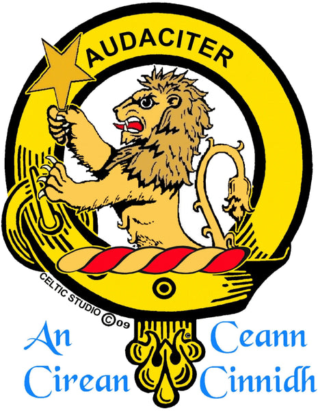 Ewing Clan Crest Celtic Interlace Disk Pendant, Scottish Family Crest  ~ CLP06