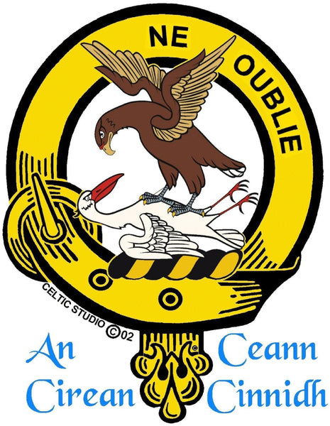 Graham Clan Crest Celtic Interlace Disk Pendant, Scottish Family Crest  ~ CLP06