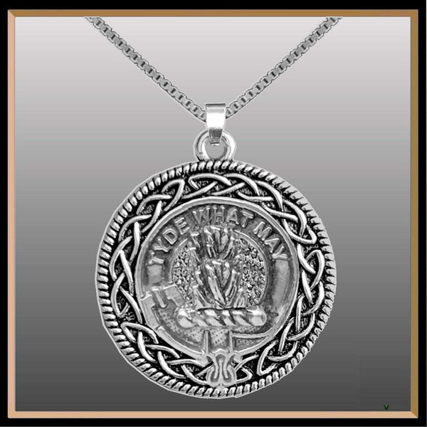 Haig Clan Crest Celtic Interlace Disk Pendant, Scottish Family Crest  ~ CLP06