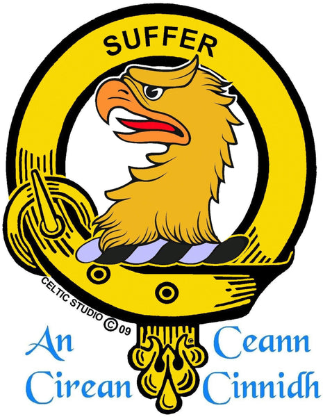 Haldane Clan Crest Celtic Interlace Disk Pendant, Scottish Family Crest  ~ CLP06