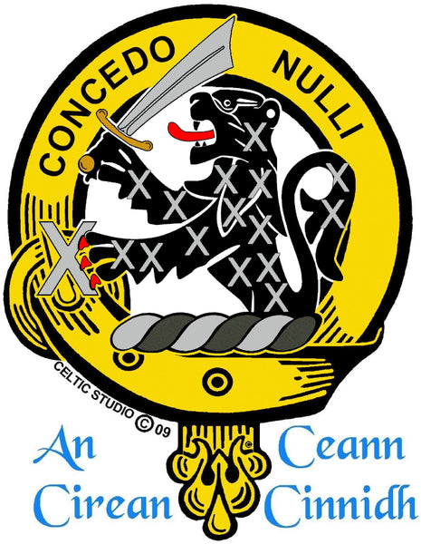 little Clan Crest Celtic Interlace Disk Pendant, Scottish Family Crest  ~ CLP06