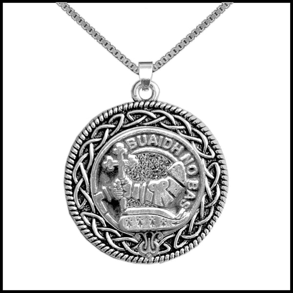 MacDougall Clan Crest Celtic Interlace Disk Pendant, Scottish Family Crest  ~ CLP06