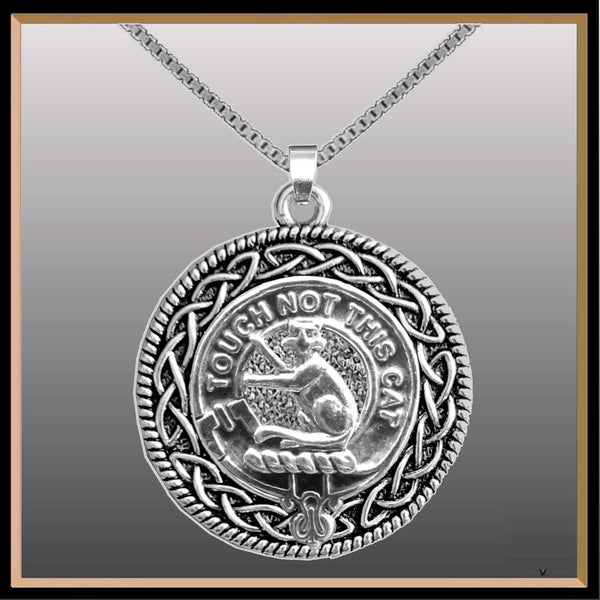 MacGillvary Clan Crest Celtic Interlace Disk Pendant, Scottish Family Crest  ~ CLP06