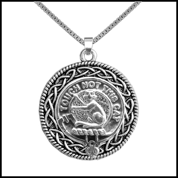 MacGillvary Clan Crest Celtic Interlace Disk Pendant, Scottish Family Crest  ~ CLP06