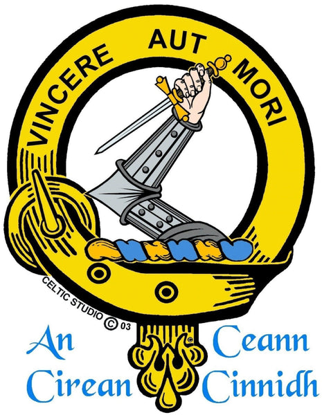 MacNeil Gigha Clan Crest Celtic Interlace Disk Pendant, Scottish Family Crest  ~ CLP06