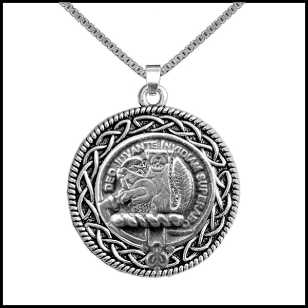 MacThomas Clan Crest Celtic Interlace Disk Pendant, Scottish Family Crest  ~ CLP06