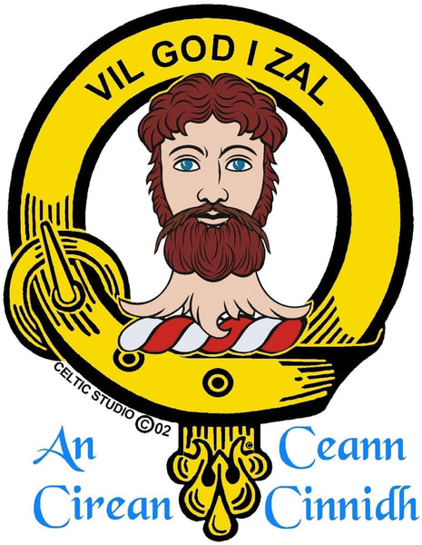 Menzies Clan Crest Celtic Interlace Disk Pendant, Scottish Family Crest  ~ CLP06