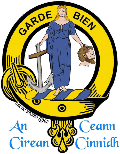 Montgomery Clan Crest Celtic Interlace Disk Pendant, Scottish Family Crest  ~ CLP06
