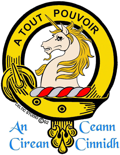 Oliphant Clan Crest Celtic Interlace Disk Pendant, Scottish Family Crest  ~ CLP06