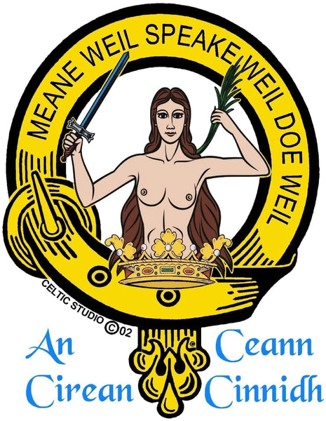 Urquhart Clan Crest Celtic Interlace Disk Pendant, Scottish Family Crest  ~ CLP06