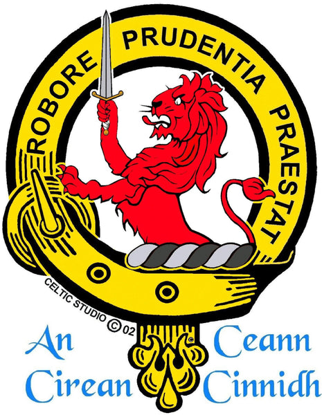 Young Clan Crest Celtic Interlace Disk Pendant, Scottish Family Crest  ~ CLP06