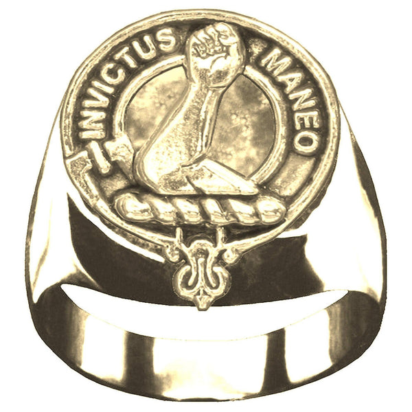 Armstrong Scottish Clan Crest Ring GC100  ~  Sterling Silver and Karat Gold