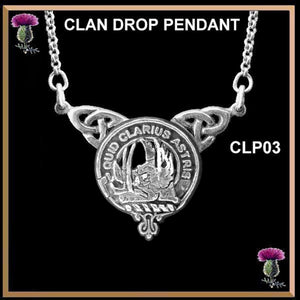 Baillie Clan Crest Double Drop Pendant ~ CLP03