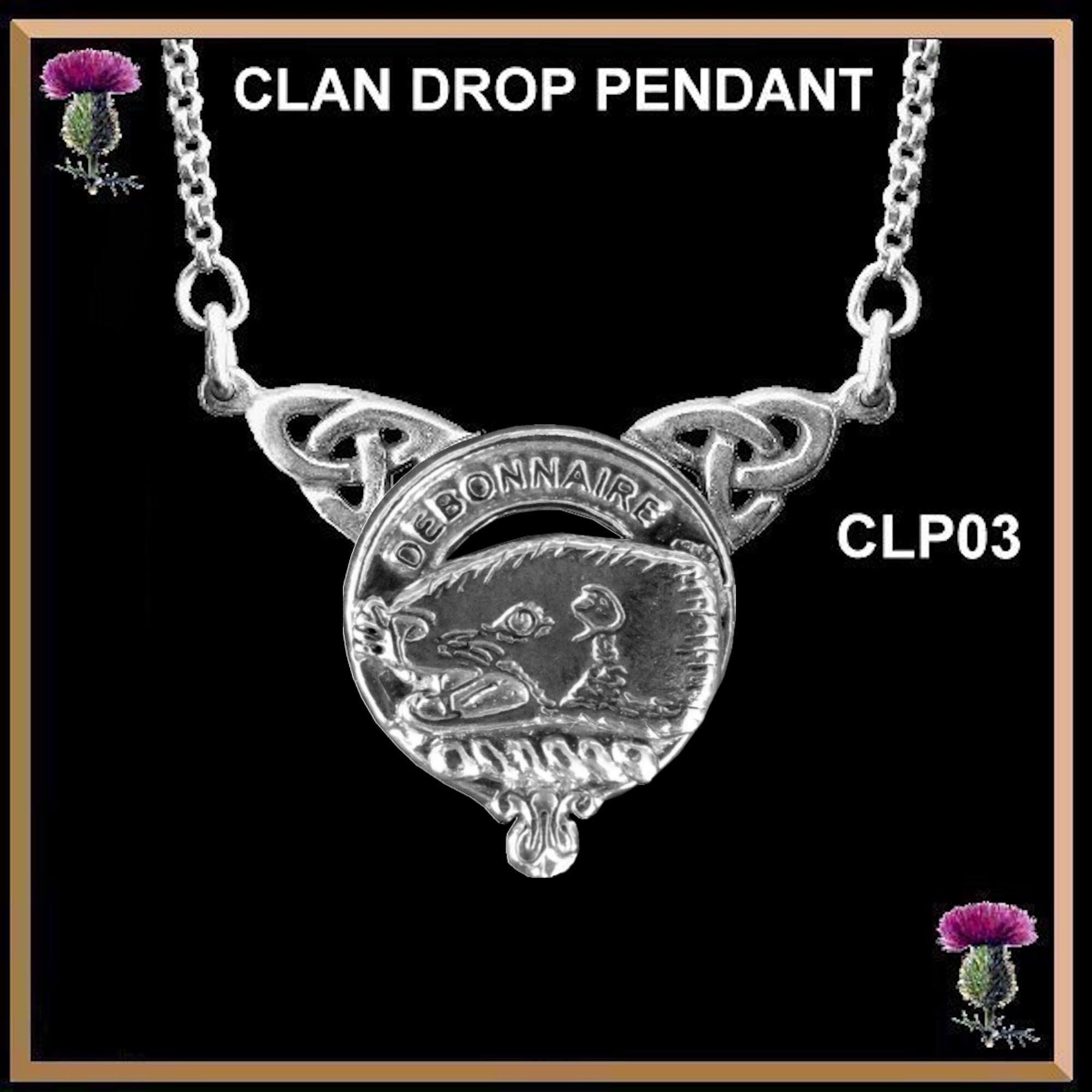 Beaton Clan Crest Double Drop Pendant ~ CLP03