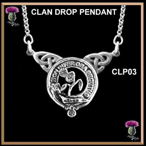 Buchan Clan Crest Double Drop Pendant ~ CLP03