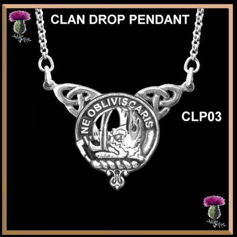 Campbell Argyll Clan Crest Double Drop Pendant ~ CLP03