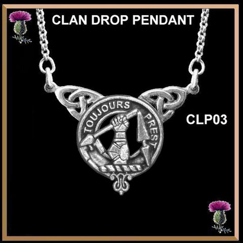 Carmichael Clan Crest Double Drop Pendant ~ CLP03