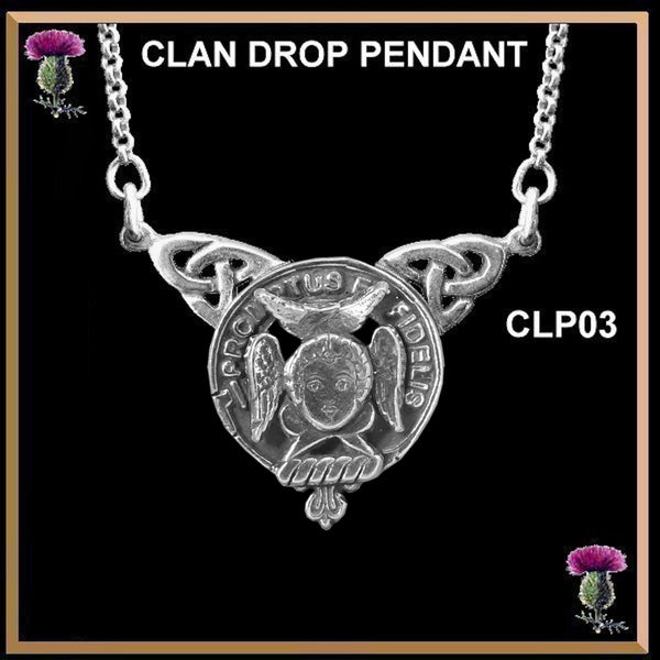 Carruthers Clan Crest Double Drop Pendant ~ CLP03