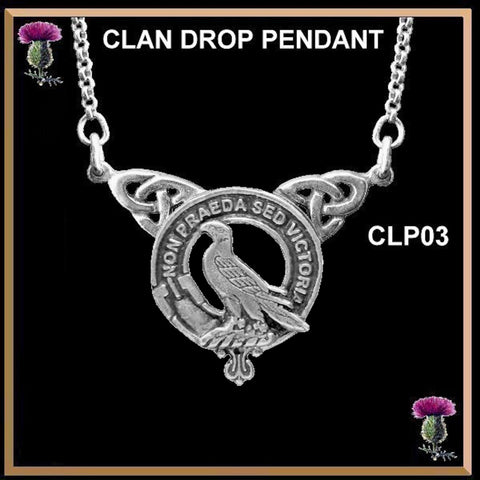 Chalmers Clan Crest Double Drop Pendant ~ CLP03
