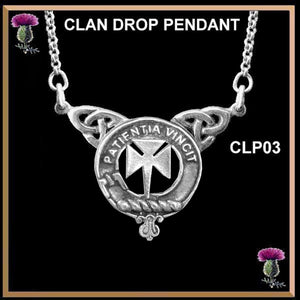 Cheyne Clan Crest Double Drop Pendant ~ CLP03