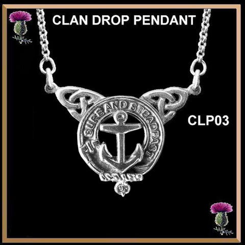 Clark Clan Crest Double Drop Pendant ~ CLP03