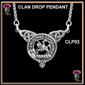 Craig Clan Crest Double Drop Pendant ~ CLP03