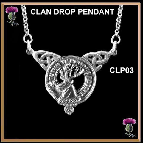 Crawford Clan Crest Double Drop Pendant ~ CLP03