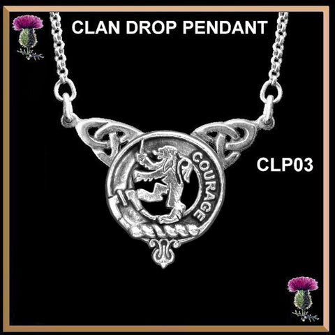 Cumming Clan Crest Double Drop Pendant ~ CLP03
