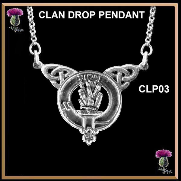 Dalrymple Clan Crest Double Drop Pendant ~ CLP03