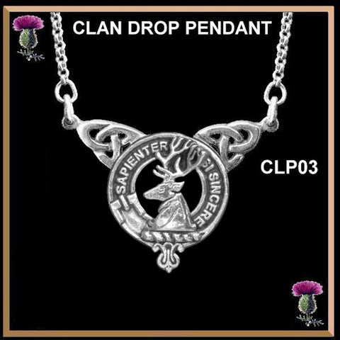 Davidson Clan Crest Double Drop Pendant ~ CLP03