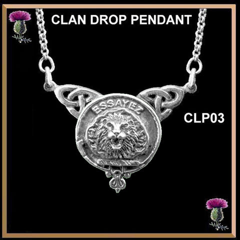 Dundas Clan Crest Double Drop Pendant ~ CLP03