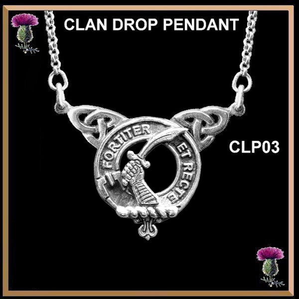 Elliot Clan Crest Double Drop Pendant ~ CLP03