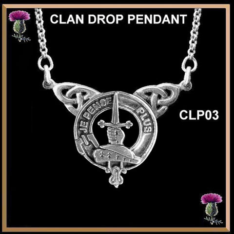 Erskine Clan Crest Double Drop Pendant ~ CLP03