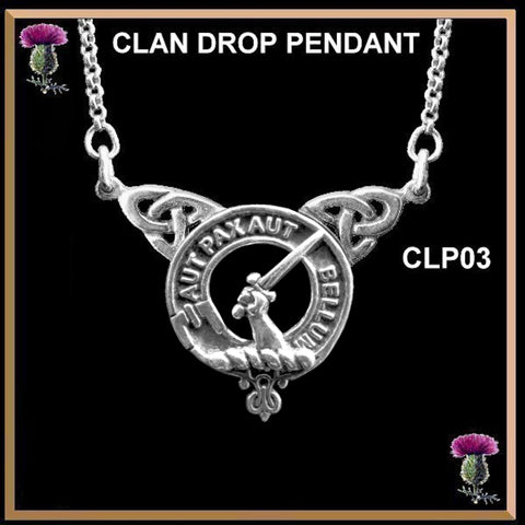 Gunn Clan Crest Double Drop Pendant ~ CLP03