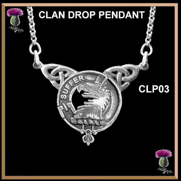 Haldane Clan Crest Double Drop Pendant ~ CLP03