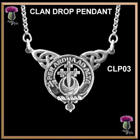 Hannay Clan Crest Double Drop Pendant ~ CLP03