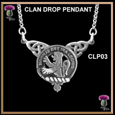 Inglis Clan Crest Double Drop Pendant ~ CLP03