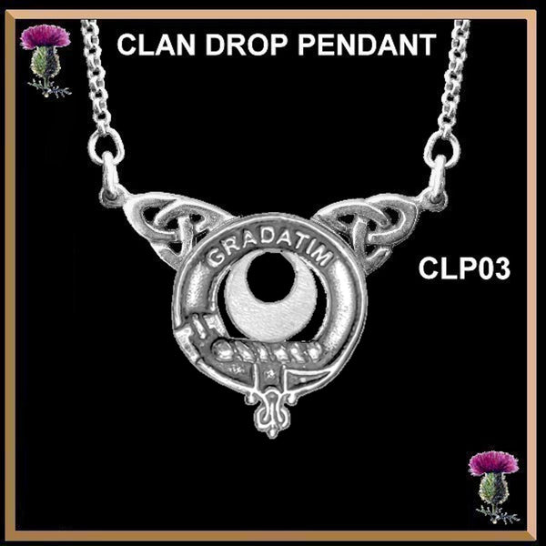Kilgour Clan Crest Double Drop Pendant ~ CLP03