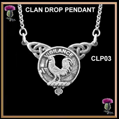 Laing Clan Crest Double Drop Pendant ~ CLP03