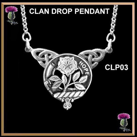 Learmont Clan Crest Double Drop Pendant ~ CLP03
