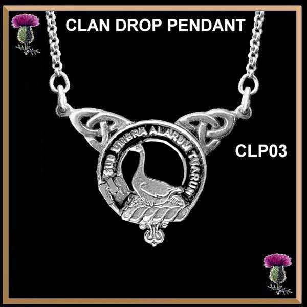 Lauder Clan Crest Double Drop Pendant ~ CLP03