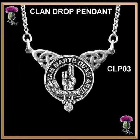 Logie Clan Crest Double Drop Pendant ~ CLP03